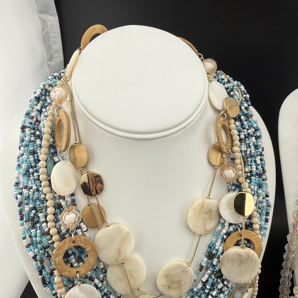 Boho Jewelry Lot Coastal Shell Beaded Bracelet Necklace Some Signed - Picture 7 of 11